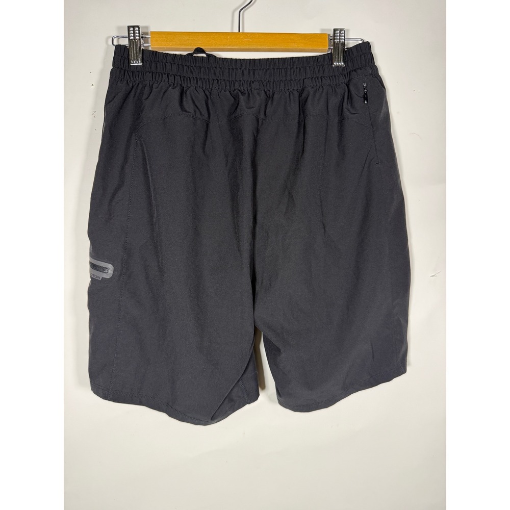 Peloton Mens Athletic Training Shorts Black Lined Size M Zipper Pockets - Picture 4 of 8